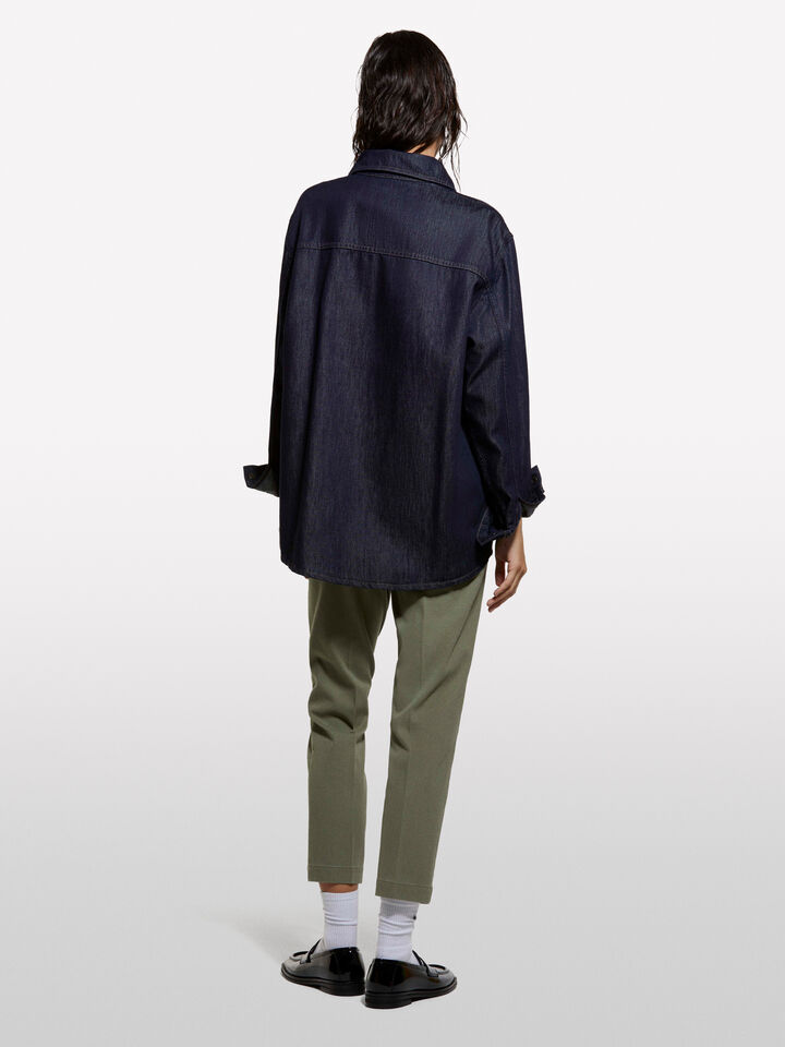 Pantaloni chino verde scuro a sigaretta - pantaloni skinny da donna - Verde Militare | Sisley image number 2